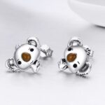 Genuine 925 Sterling Silver Cute Koala Bear Stud Earrings