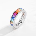 Genuine 925 Sterling Silver Multi-Color Water Droplet AAA+ Zirconia Ring