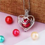 925 Sterling Silver Heartbeat Pearl Cage Zircon Heart Pendant