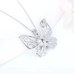 Genuine 925 Sterling Silver Elegant Butterfly Pearl Cage Pendant
