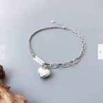 Sterling Silver Plated Lucky Girl Heart Pendant Bracelet/Anklet