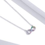 Genuine 925 Sterling Silver Multi-Color Infinity Love Pendant Choker