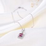 Luxury 925 Sterling Silver Dazzling Emerald Zirconia Pendant Necklace