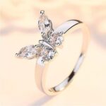 Silver Plated Dazzling Zirconia Princess Butterfly Ring (SKU - 11206)