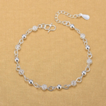 925 Sterling Silver Hollow Beads Anklet