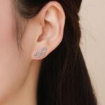 Exquisite 925 Sterling Silver Romantic Zircon Hearts Stud Earrings