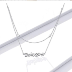 Authentic 925 Sterling Silver “BabyGirl” Zircon Pendant Choker