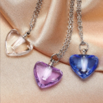 Cremation Ashes Stainless Steel Forever Heart Glass Keepsake Necklace