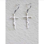 316L Stainless Steel Cross Pendant Faith Hook Earrings