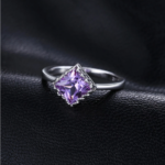 Exquisite 925 Sterling Silver Princess Cut Alexandrite Sapphire Ring