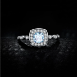 Genuine 925 Sterling Silver Sky Blue Topaz Adjustable Zircon Ring