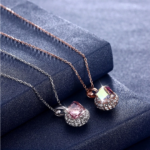 Luxury 925 Sterling Silver Austrian Crystal Colorful Cube Pendant Choker