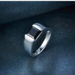 925 Sterling Silver 1.9CT Natural Black Garnet Gemstone Ring