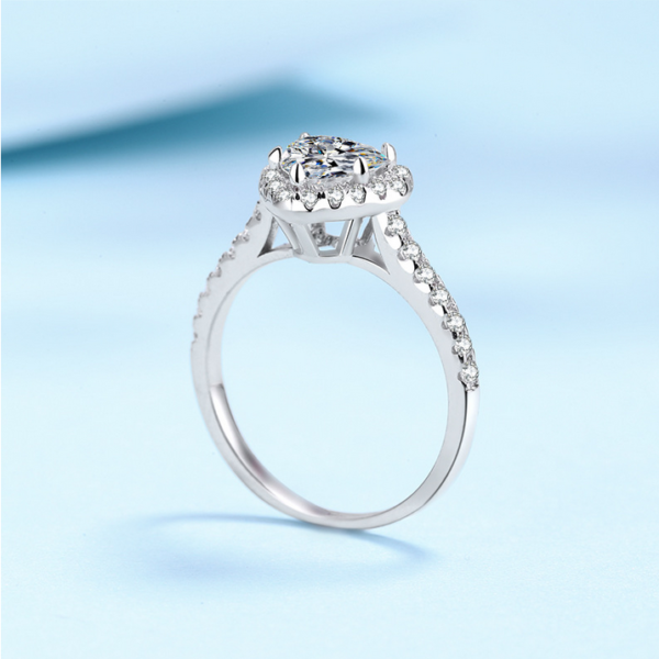 Elegant 925 Sterling Silver White Gold Plated 1CT Lover’s Heart Moissanite Ring - Image 4