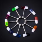 2PC Acrylic 14G Surgical Steel Barbell Colorful Capsule Tongue Piercing