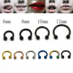 2PC Horseshoe Ball/Spike 16G Surgical Steel Ear, Lip, Nose Septum Piercing