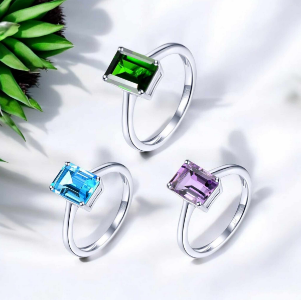 Exotic 925 Sterling Silver 2.39CT Natural Luxury Gemstone Rings - Image 5