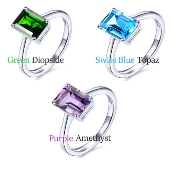 Exotic 925 Sterling Silver 2.39CT Natural Luxury Gemstone Rings - Image 8