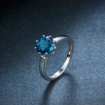Genuine 925 Sterling Silver 2.73CT London Blue Topaz Gemstone Ring