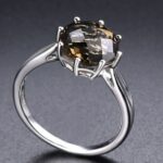 Authentic 925 Sterling Silver 3.73CT Genuine Smoky Quartz Brown Gemstone Ring