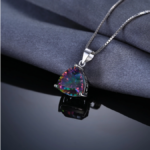 Authentic 5.7CT Natural Mystic Quartz 925 Sterling Silver Pendant