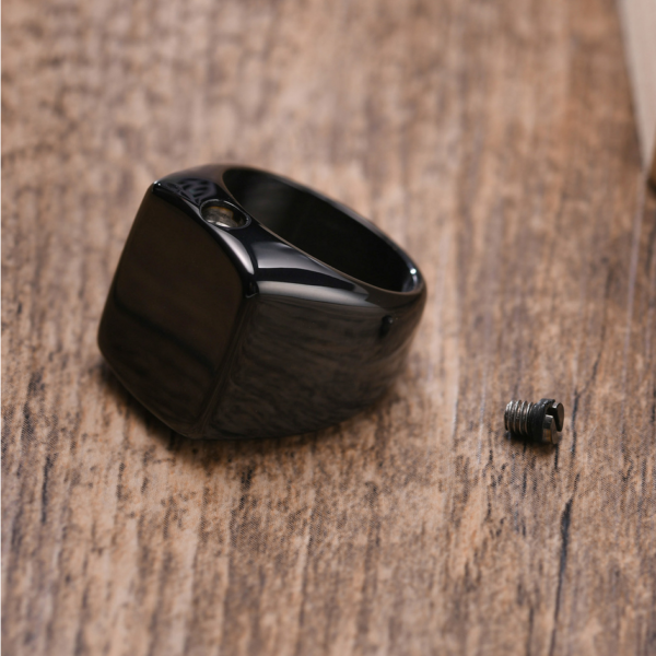 Men’s SOLID 316L Stainless Steel Cremation Ashes Memorial Ring - Image 4