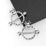1 Pair 14G Surgical Steel Milking Cow Nipple Bar Piercing