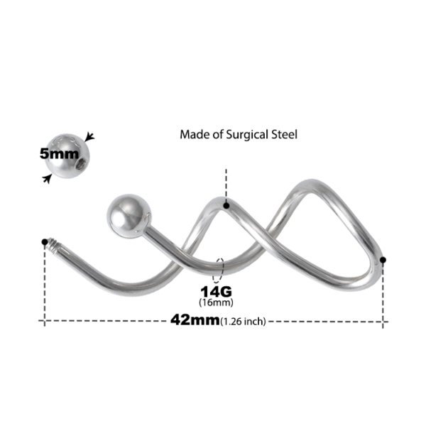 1PC 14G Surgical Steel Spiral Industrial Helix Piercing - Image 4