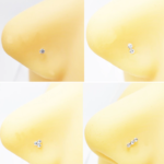 925 Sterling Silver Mixed Crystal Stud 24G Nose Piercing