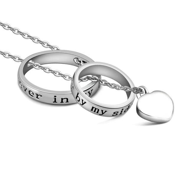 316L Stainless Steel “No Longer By My Side, Forever In My Heart” Cremation Urn Pendant Necklace - Image 4