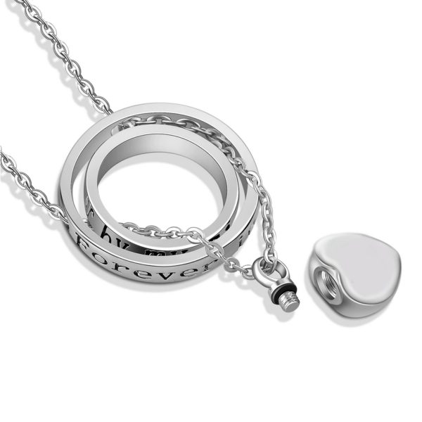 316L Stainless Steel “No Longer By My Side, Forever In My Heart” Cremation Urn Pendant Necklace - Image 3