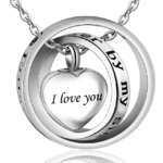 316L Stainless Steel “No Longer By My Side, Forever In My Heart” Cremation Urn Pendant Necklace