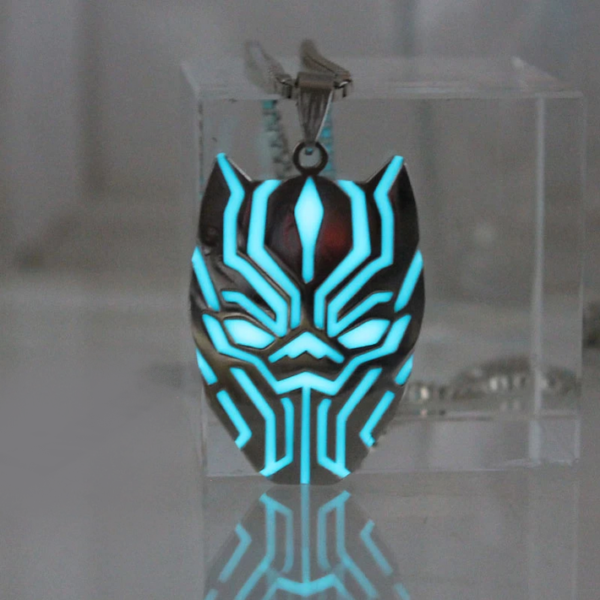 Handmade 316L Stainless Steel Luminous Glow In the Dark T’Challa Pendant Necklace