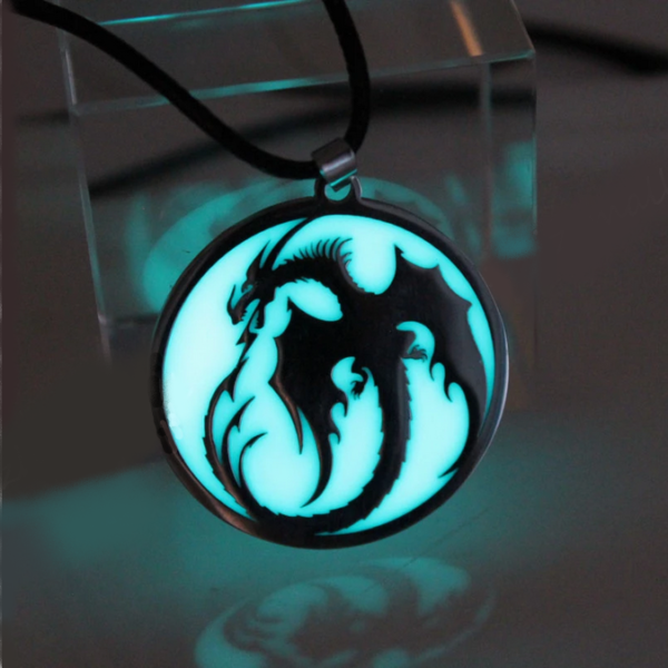 Handmade 316L Stainless Steel Luminous Pendant Necklace (Pterosaur Dragon/Peter’s Dragon)