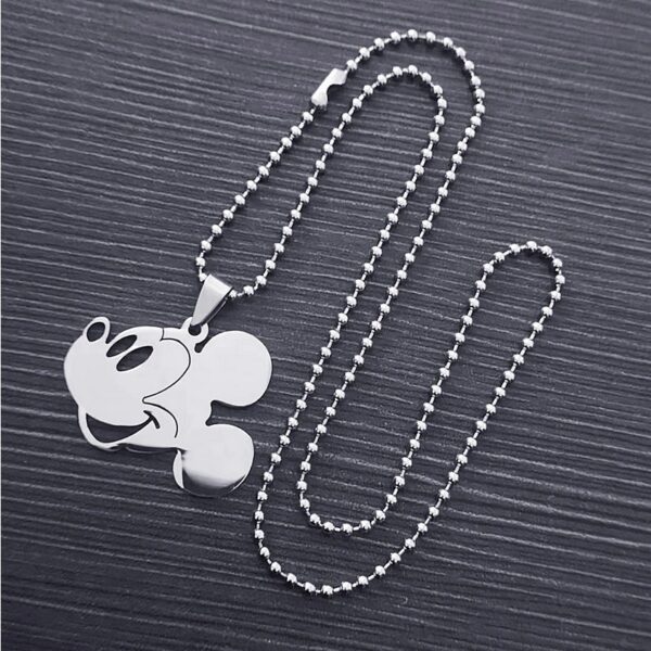 316L Stainless Steel Titanium Anime Mickey Mouse Pendant Necklace