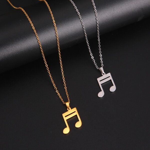 316L Stainless Steel Musical Symbol Pendant Necklace