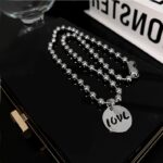 Titanium Steel “LOVE” Engraved Pendant Necklace