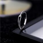 Delicate 925 Sterling Silver Hook & Loop Adjustable Ring (Size 6.5-7.5)