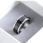 316L Stainless Steel 8mm “Our Father Prayer” Black Rotation Ring