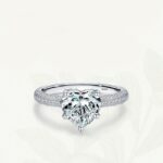 Exquisite 925 Sterling Silver Sparkling 2CT Zircon Heart Promise Ring