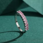Romantic 925 Sterling Silver Dazzling Pink Zirconia Ring