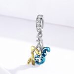 Elegant 925 Sterling Silver Patiently Waiting Mermaid Charm Pendant