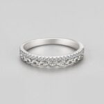 Elegant 925 Sterling Silver Sparkling Zircon Chain Stackable Ring