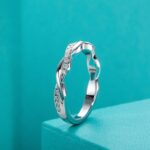 18K 925 Sterling Silver 24PC Full Moissanite Twisted Eternity Band