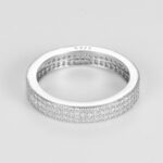 18K 925 Sterling Silver Triple Pave A+ Full Zircon Eternity Ring