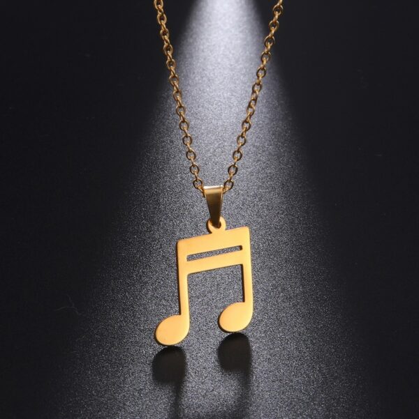 316L Stainless Steel Musical Symbol Pendant Necklace - Image 2