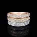 14K 925 Sterling Silver Semi-Pave Dazzling Zircon Eternity Ring