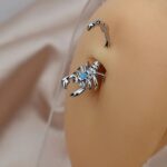 1PC New Design Desert Scorpion Stainless Steel Bar Navel Piercing