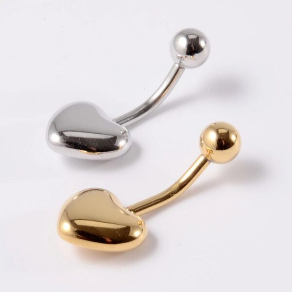 1PC 316L Surgical Steel Elegant Heart Navel Piercing - Image 4