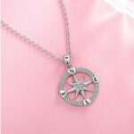 Exquisite 925 Sterling Silver Lovers Nautical Dream Compass Pendant Necklace